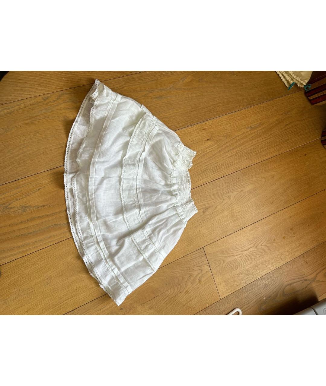 120%LINO Белая льняная юбка, фото 4