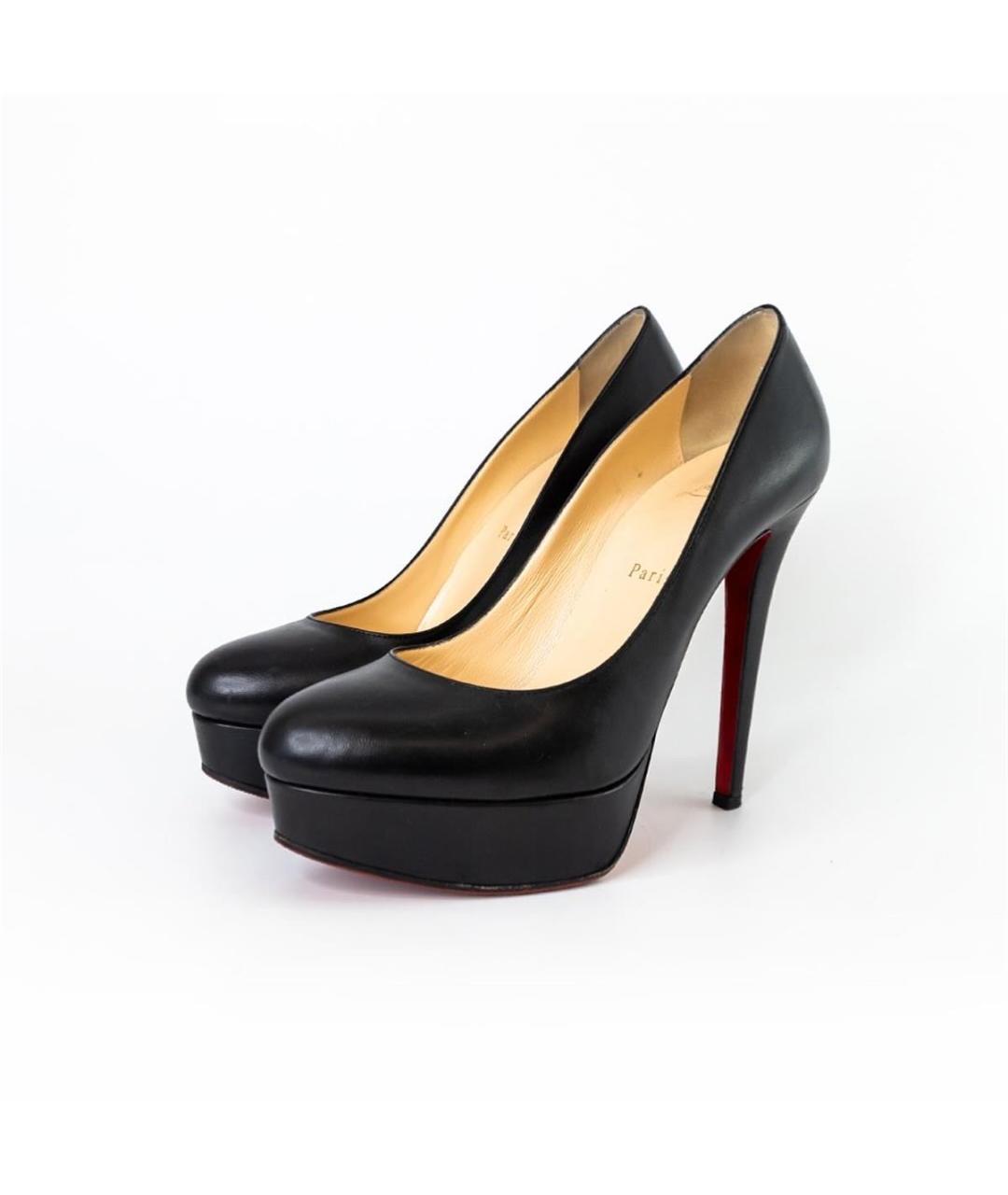 CHRISTIAN LOUBOUTIN Черные кожаные туфли, фото 2