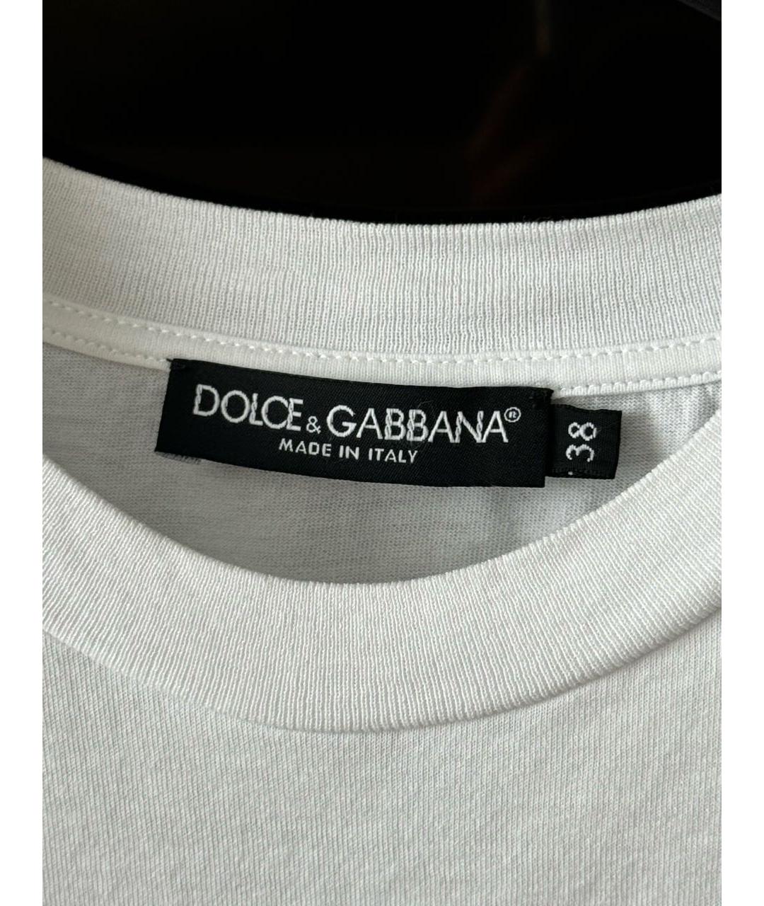 DOLCE&GABBANA Белая хлопковая футболка, фото 3