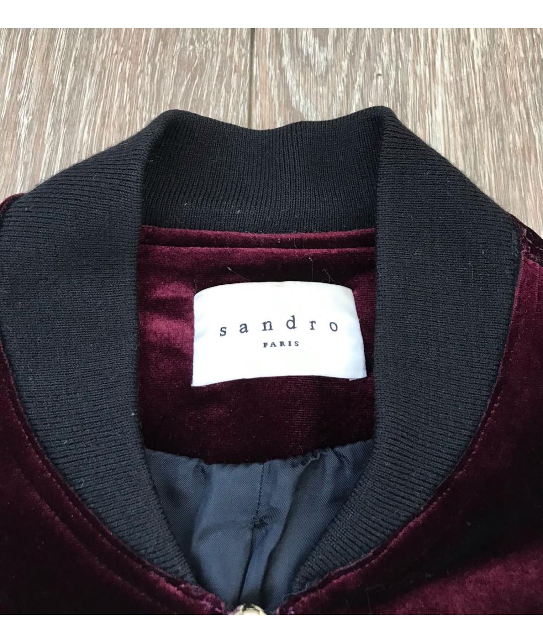SANDRO Бордовая бархатная куртка, фото 3