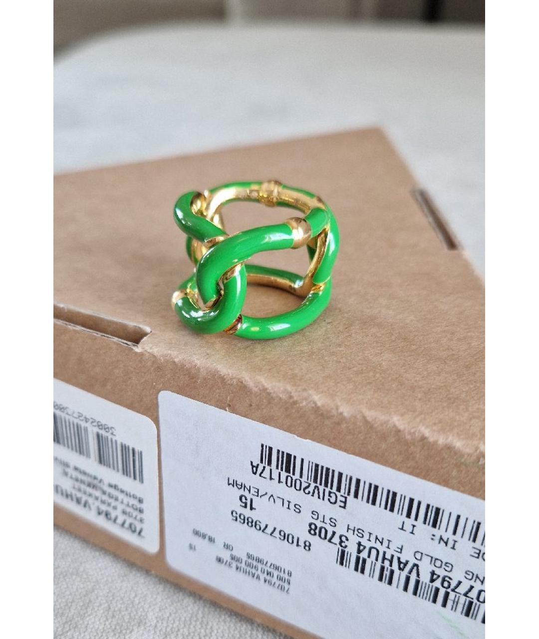 BOTTEGA VENETA Зеленые серебряное кольцо, фото 2