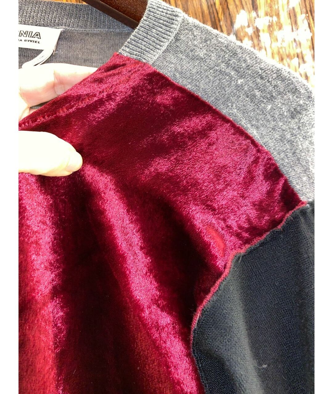 SONIA RYKIEL Бордовый бархатный костюм с брюками, фото 4