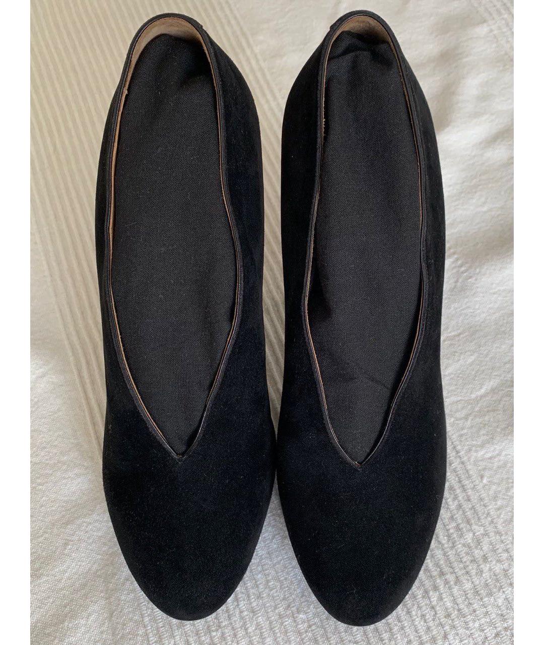 HERMES PRE-OWNED Черные бархатные туфли, фото 2
