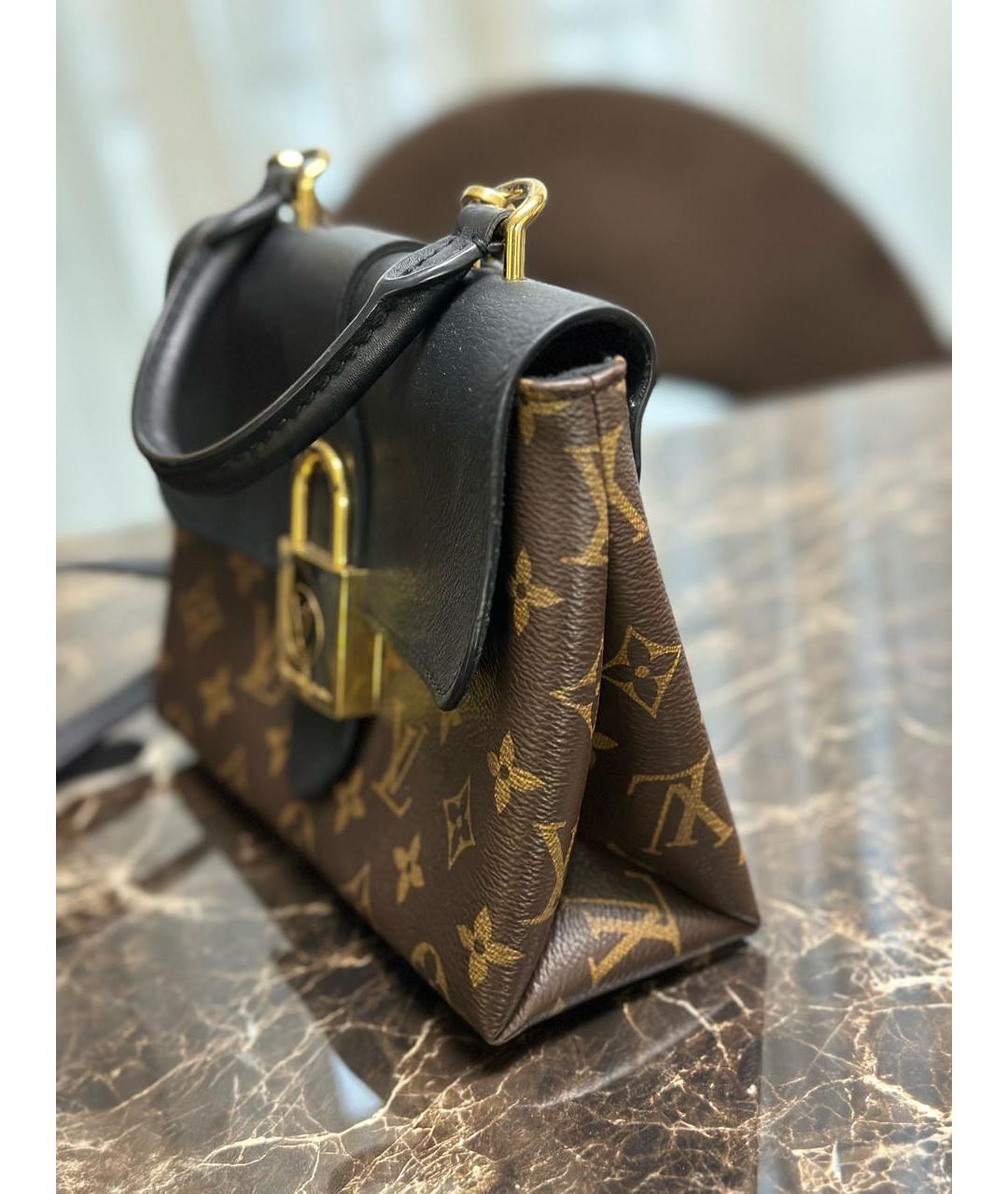 LOUIS VUITTON Коричневая кожаная сумка через плечо, фото 3