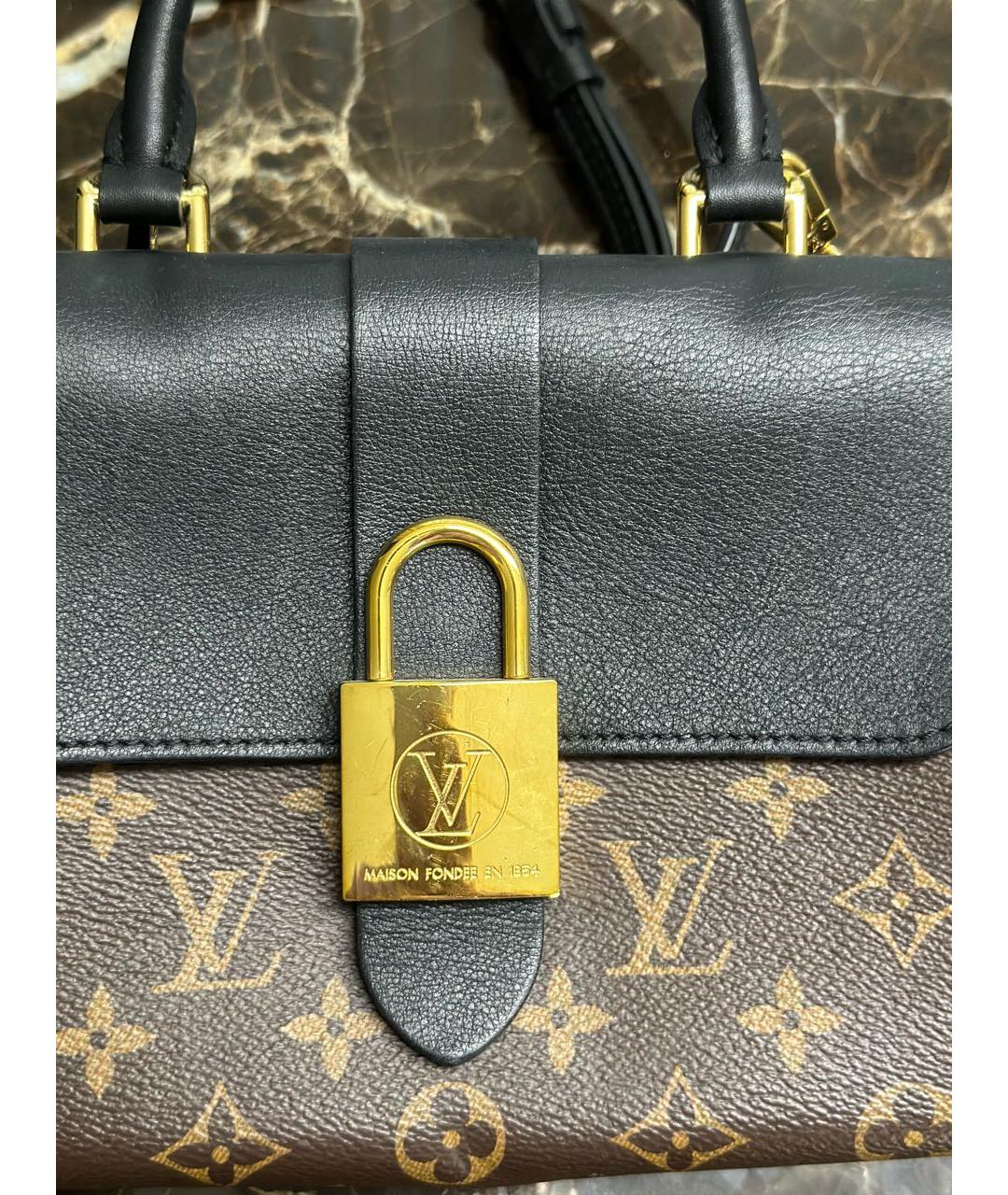 LOUIS VUITTON Коричневая кожаная сумка через плечо, фото 8