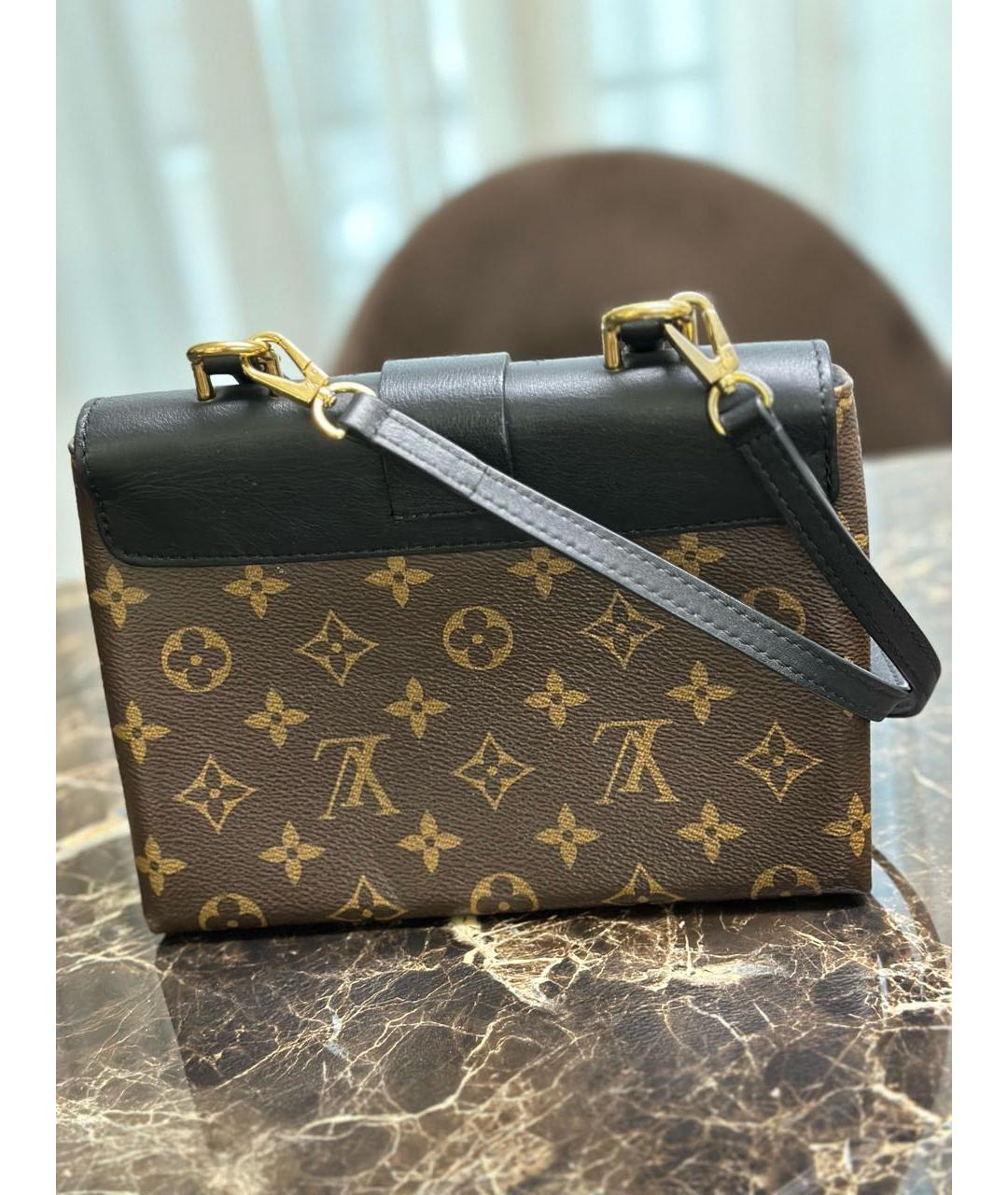 LOUIS VUITTON Коричневая кожаная сумка через плечо, фото 4