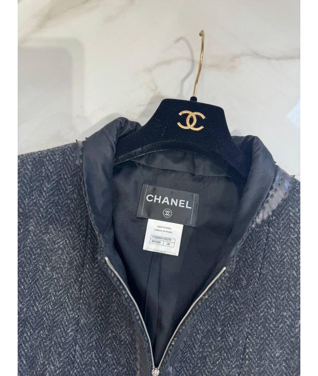 CHANEL Темно-синее шерстяное пальто, фото 3