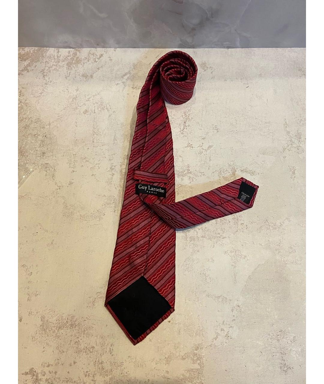 GUY LAROCHE Красный шелковый галстук, фото 3