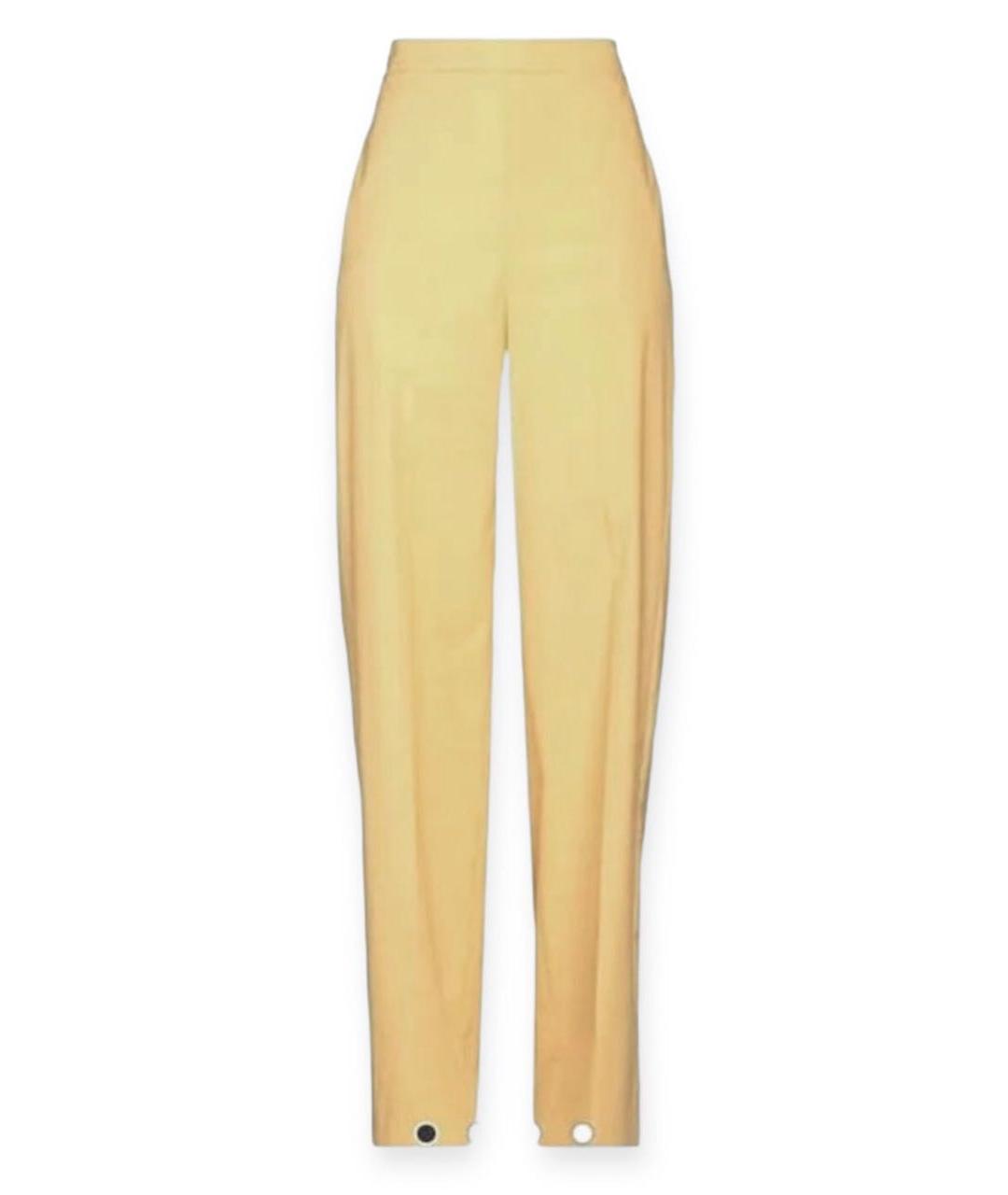 LES COPAINS Желтые вискозные прямые брюки, фото 9