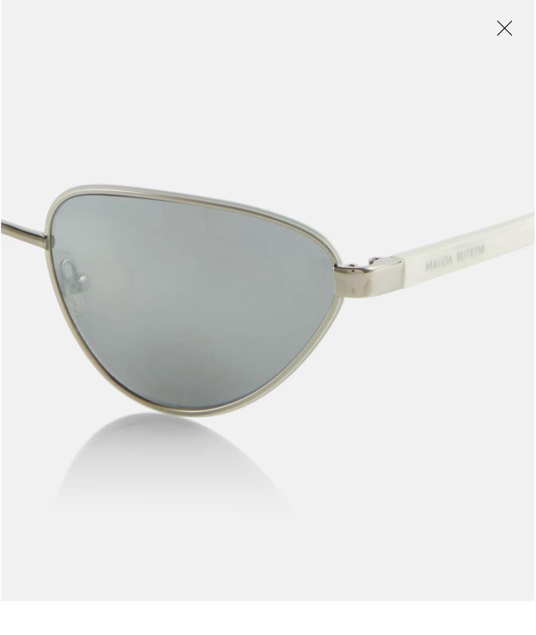 LINDA FARROW Белые пластиковые солнцезащитные очки, фото 4