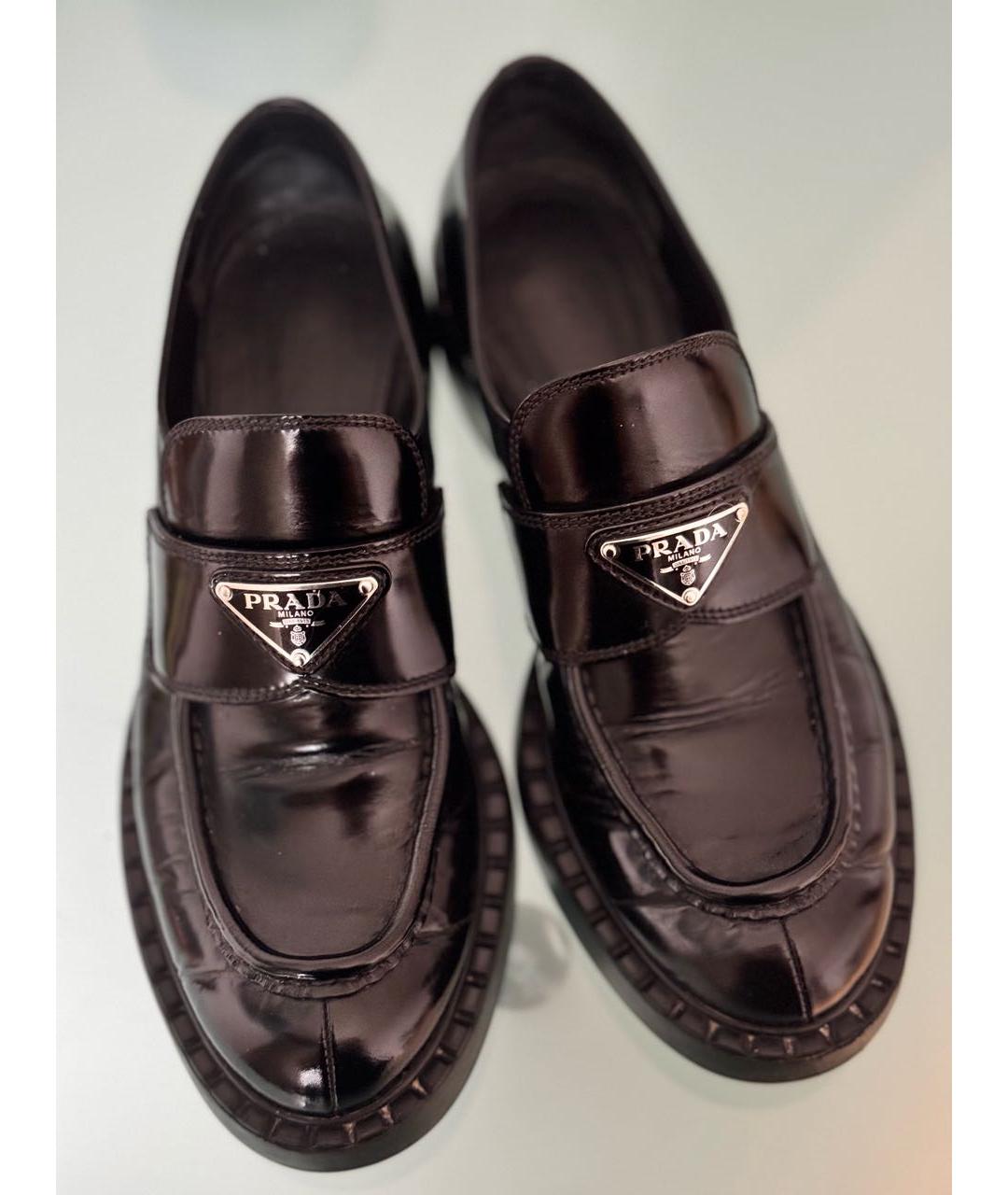 PRADA Черные кожаные лоферы, фото 2