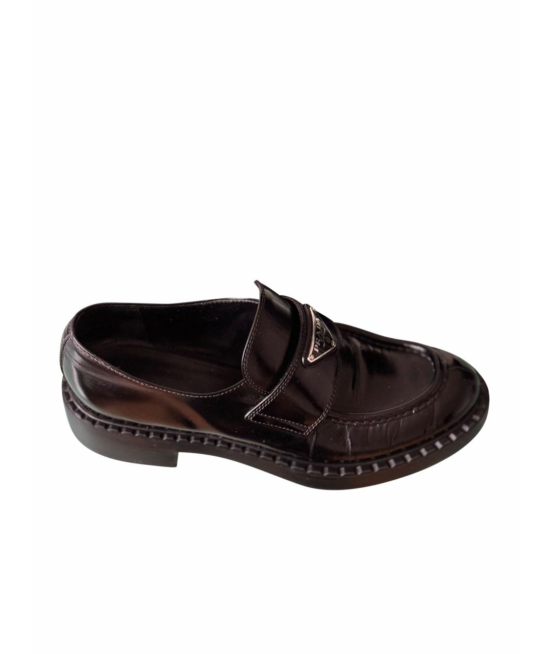 PRADA Черные кожаные лоферы, фото 1