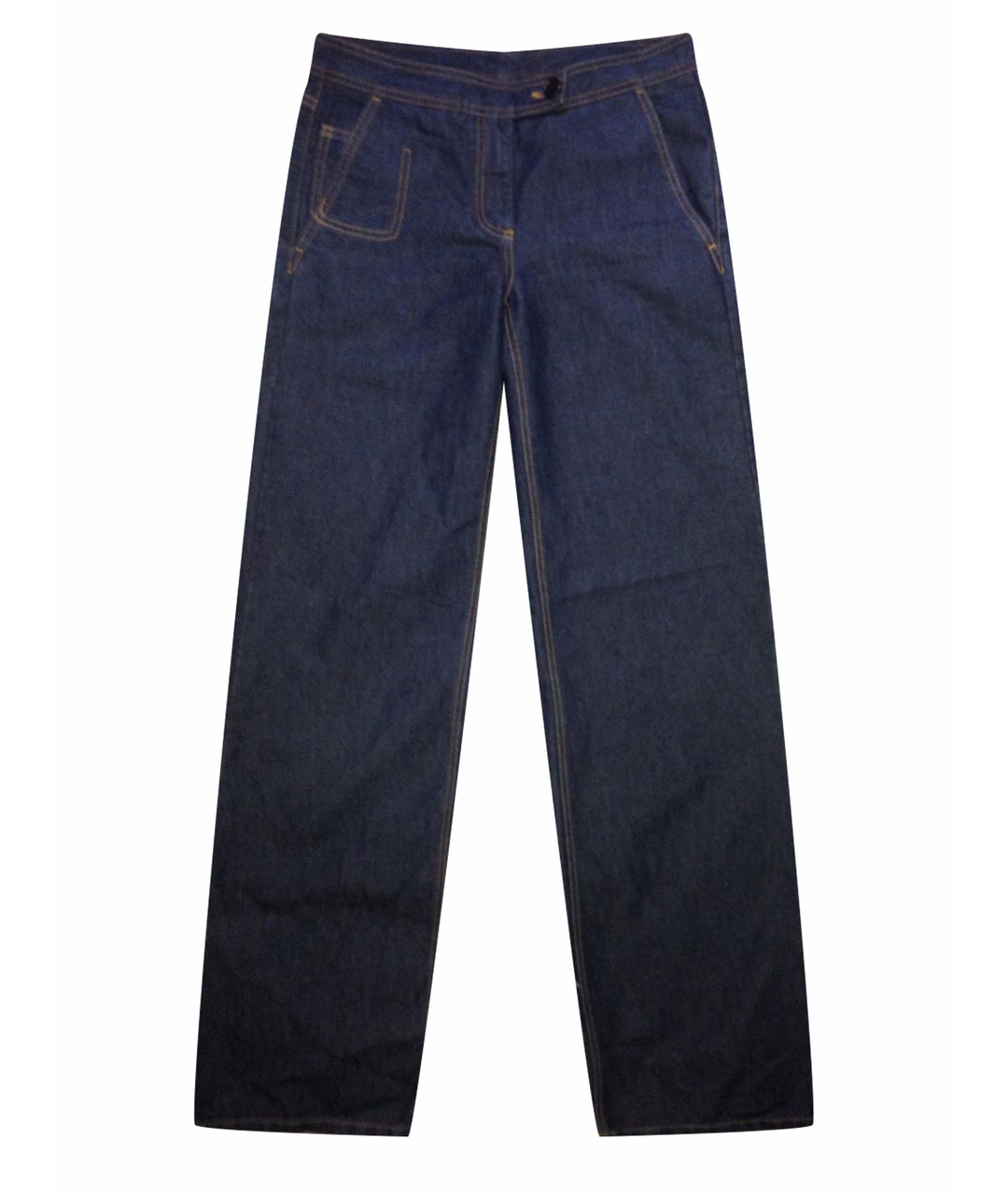 DKNY Темно-синие хлопко-полиэстеровые прямые джинсы, фото 1