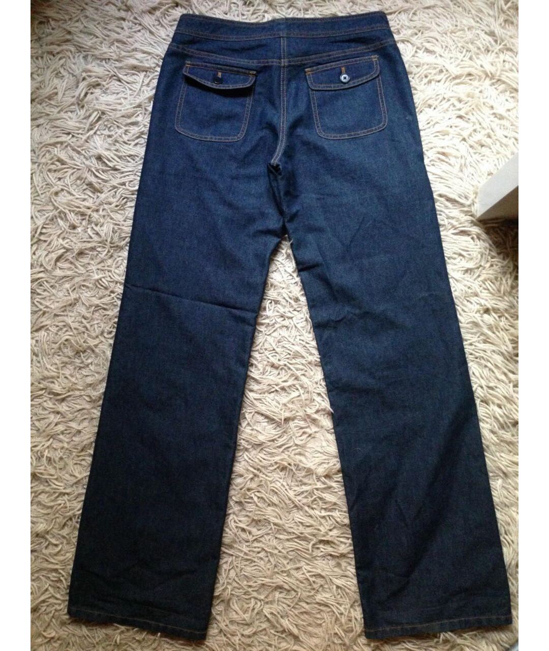 DKNY Темно-синие хлопко-полиэстеровые прямые джинсы, фото 2
