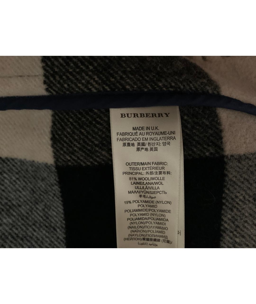 BURBERRY Темно-синее шерстяное пальто, фото 5