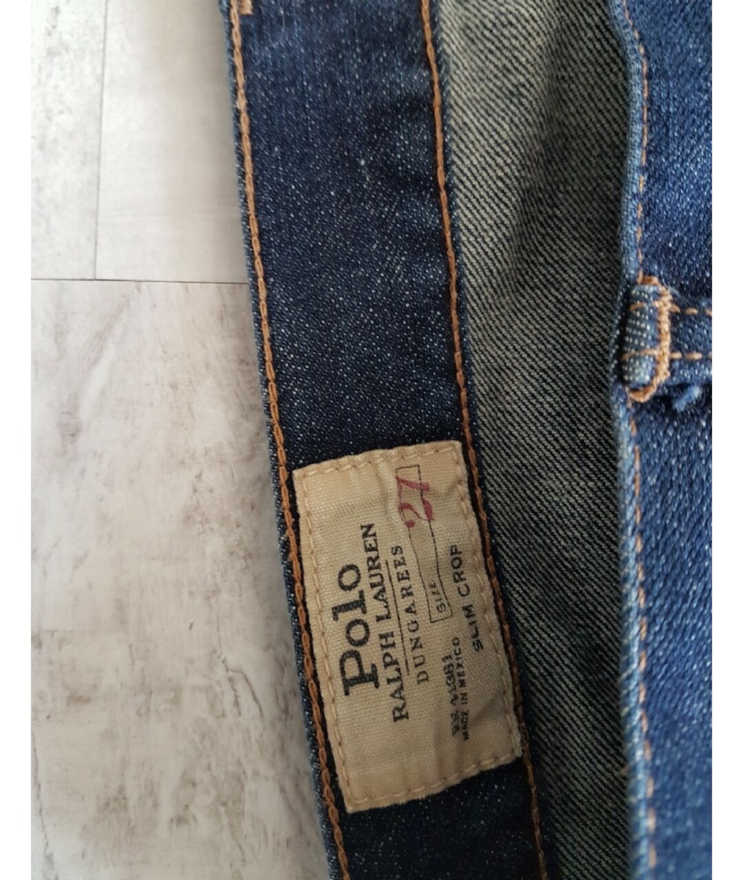 POLO RALPH LAUREN Темно-синие хлопко-эластановые прямые джинсы, фото 3