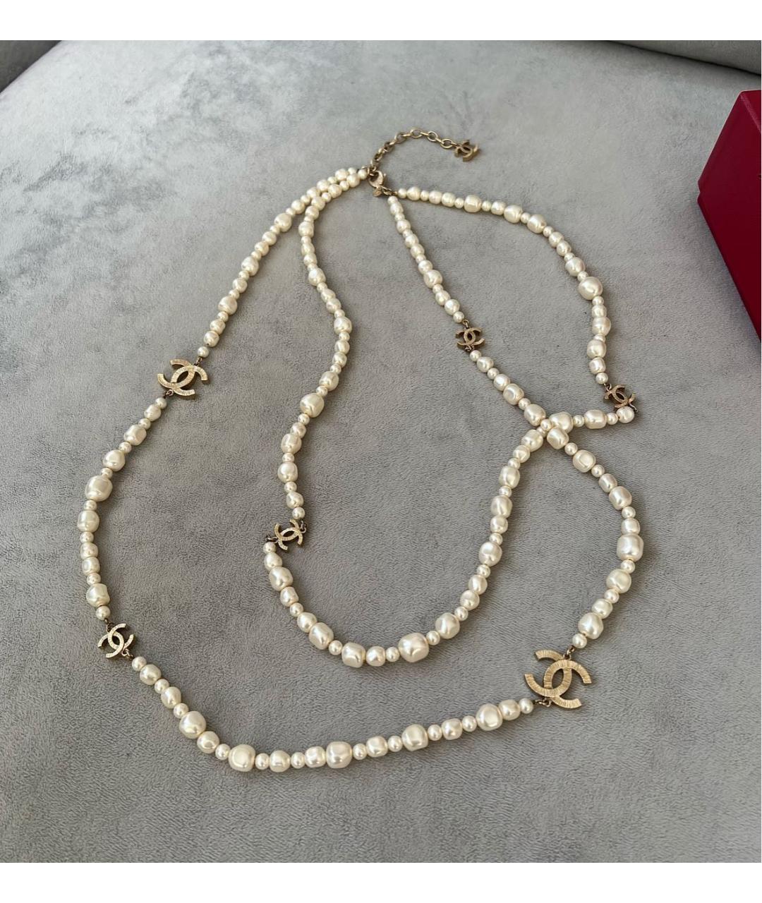 CHANEL Белое колье, фото 5