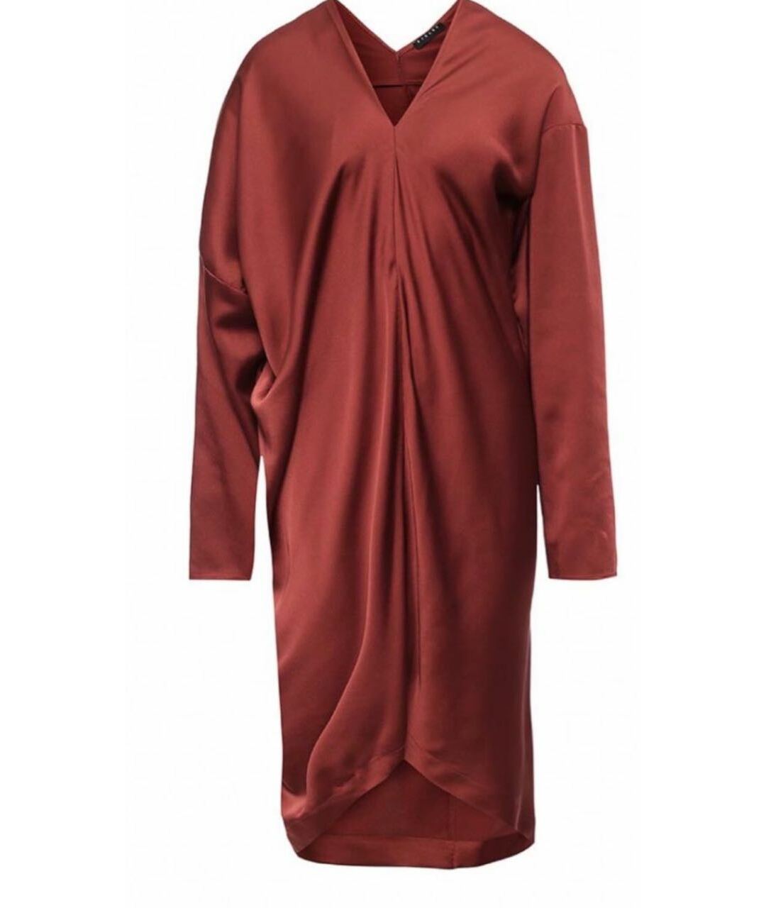 SISLEY - PARIS Бордовое полиэстеровое повседневное платье, фото 1