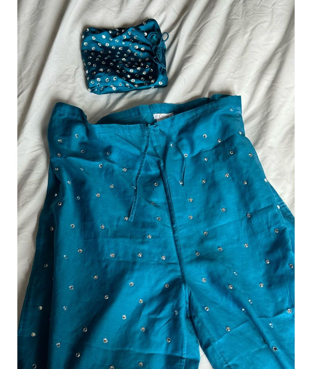 OSEREE Голубые хлопковые прямые брюки, фото 5