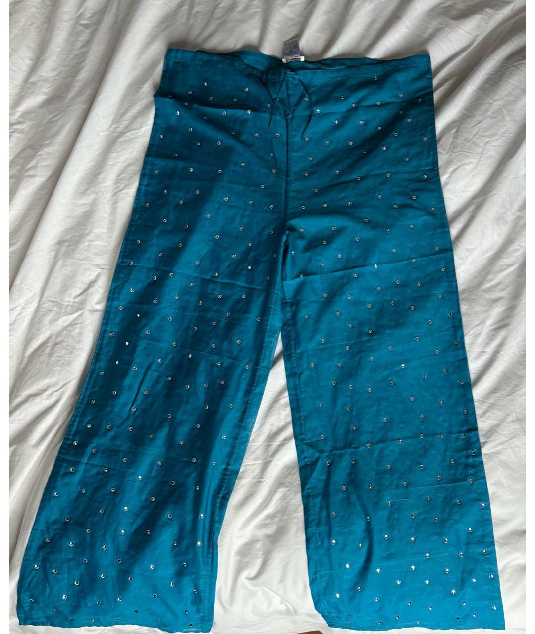 OSEREE Голубые хлопковые прямые брюки, фото 2