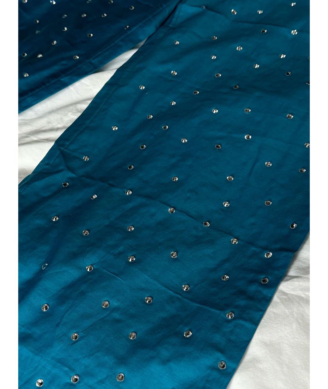 OSEREE Голубые хлопковые прямые брюки, фото 3