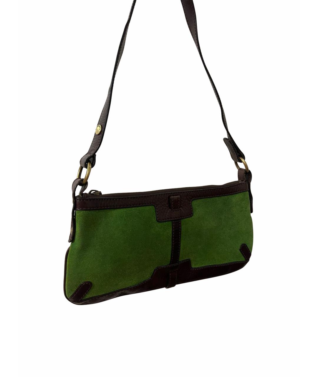 BURBERRY Зеленая кожаная сумка через плечо, фото 1
