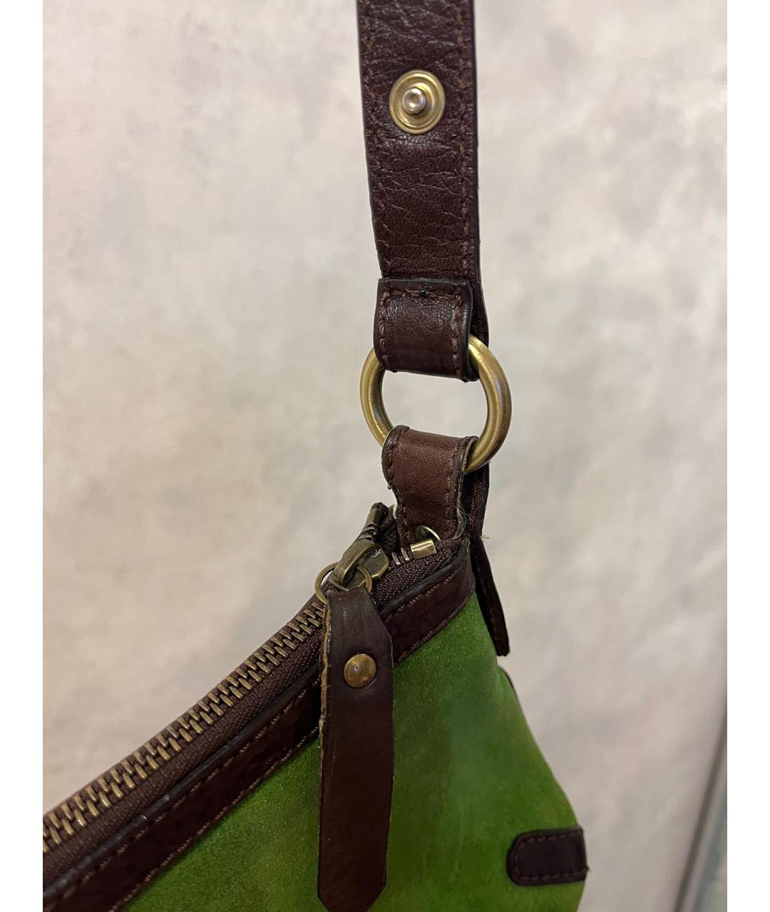 BURBERRY Зеленая кожаная сумка через плечо, фото 4