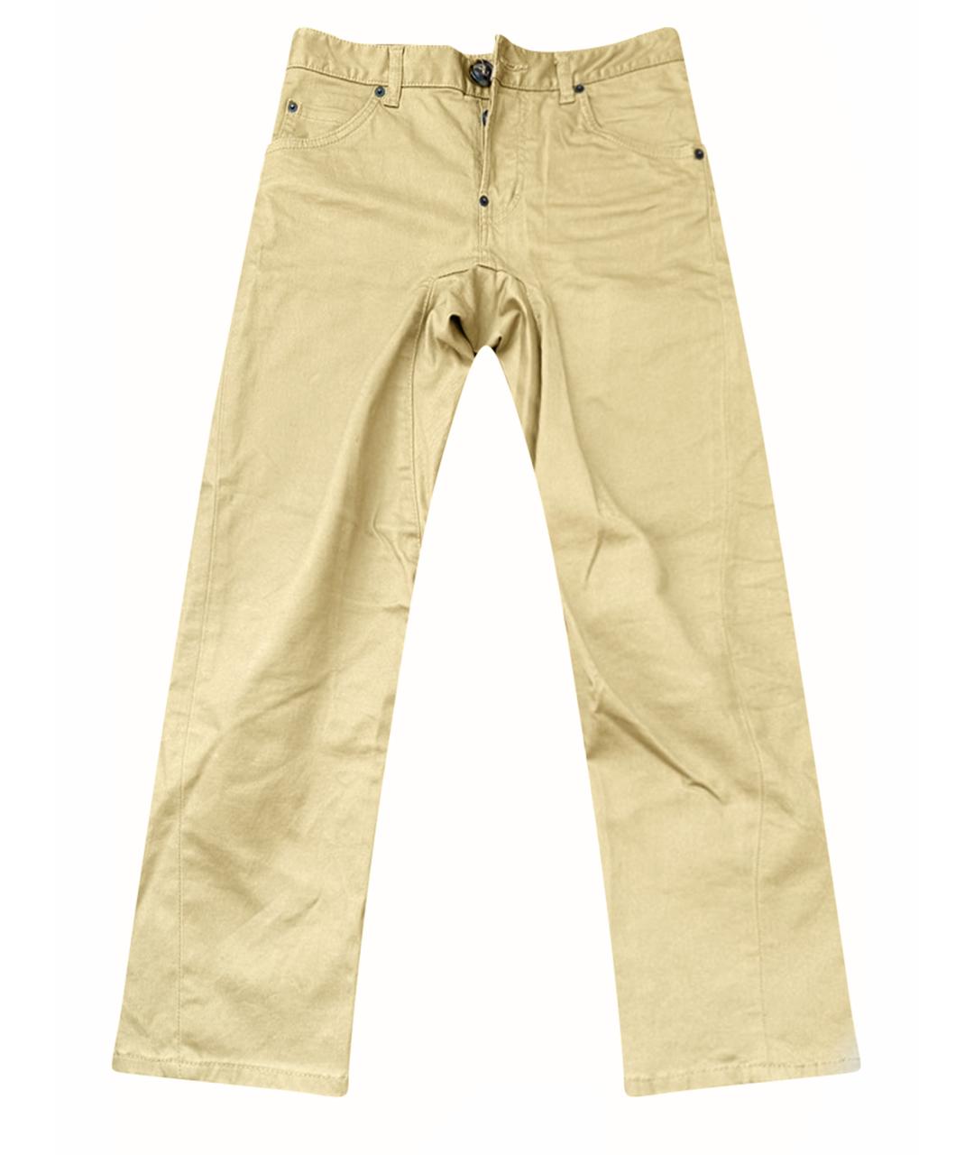 DSQUARED2 Бежевые хлопковые прямые брюки, фото 1