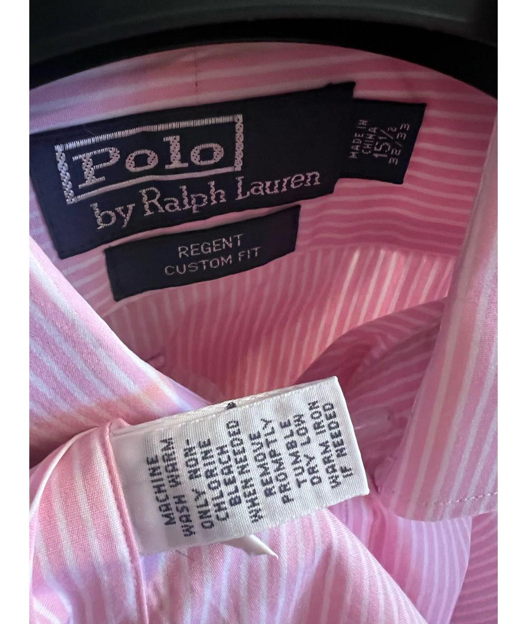 POLO RALPH LAUREN Розовая хлопковая классическая рубашка, фото 3