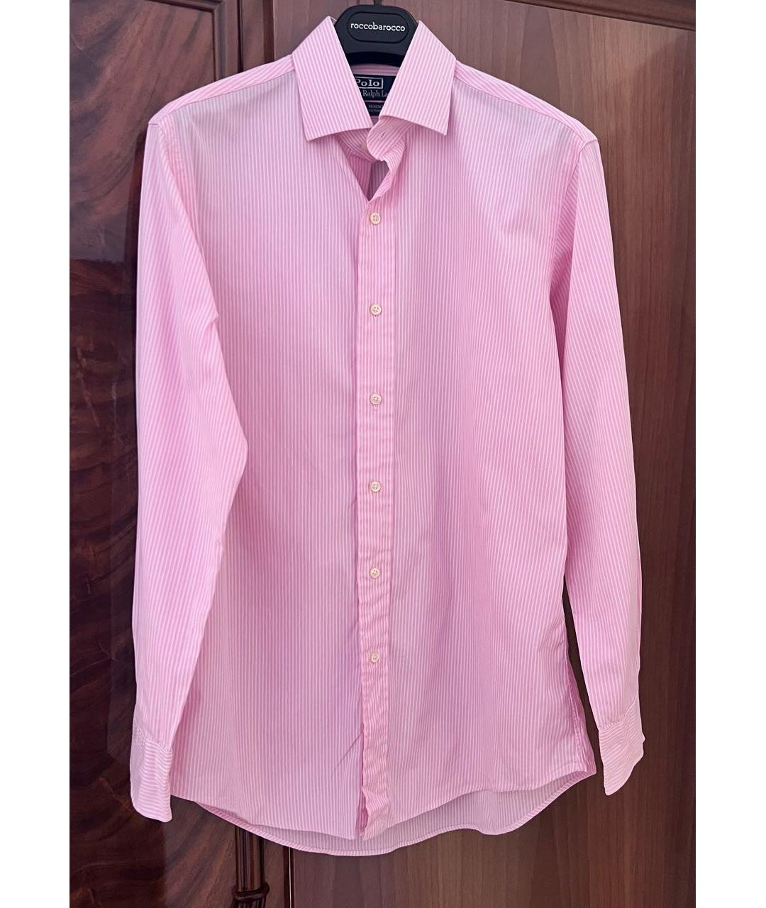 POLO RALPH LAUREN Розовая хлопковая классическая рубашка, фото 4