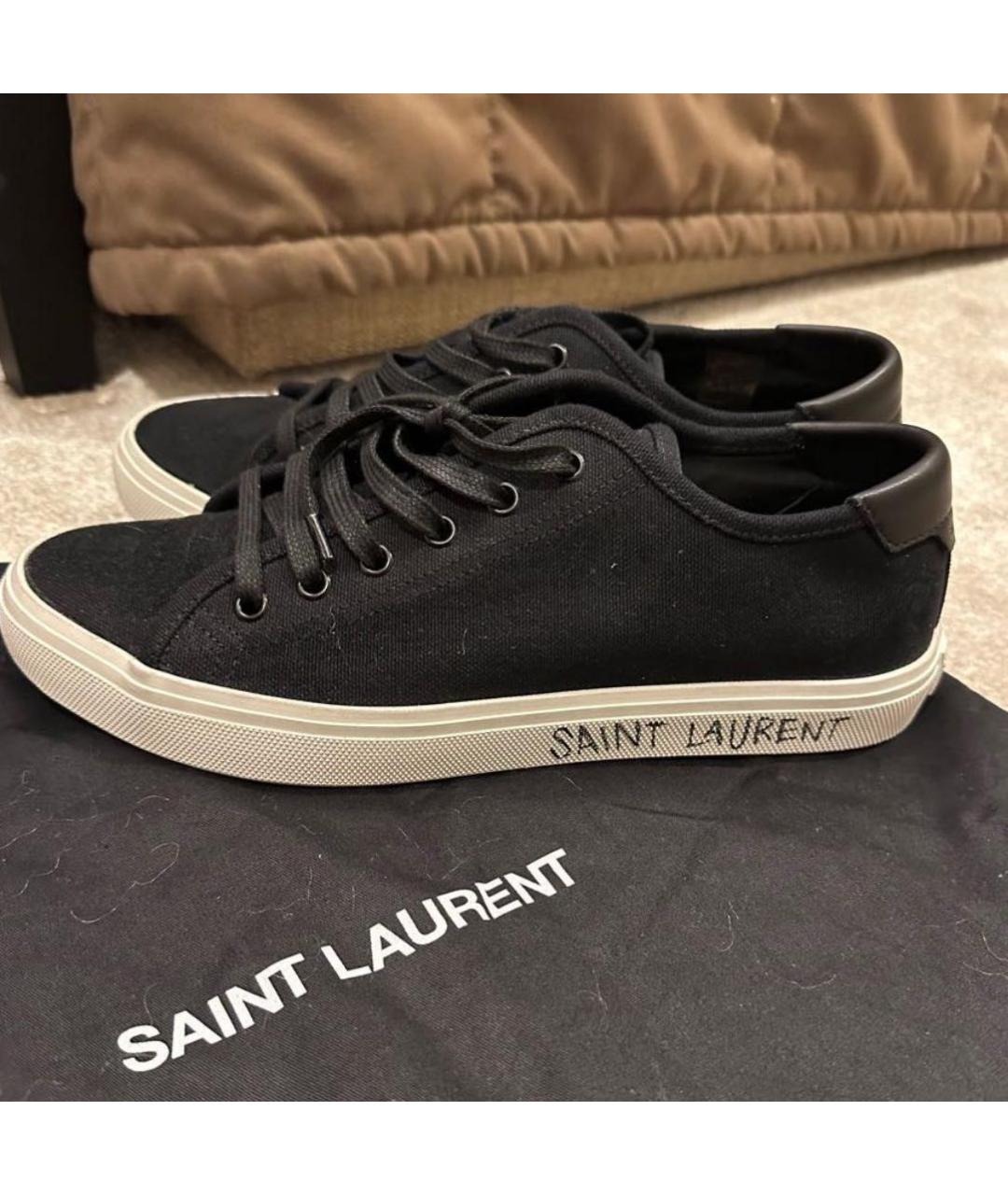 SAINT LAURENT Черные текстильные кеды, фото 2