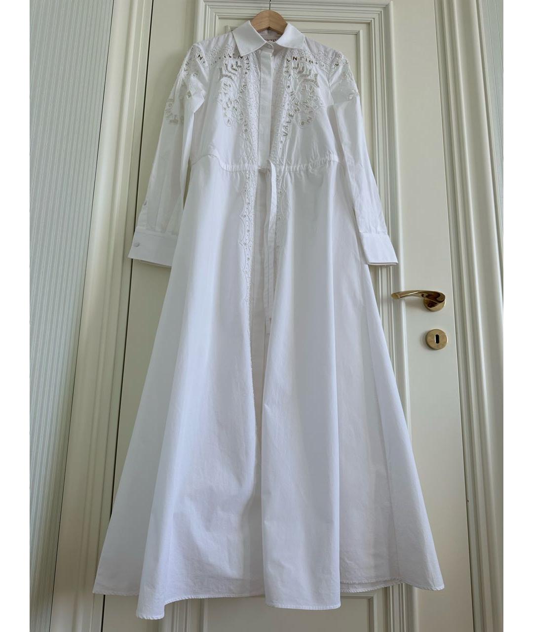 VALENTINO Белое хлопковое повседневное платье, фото 2
