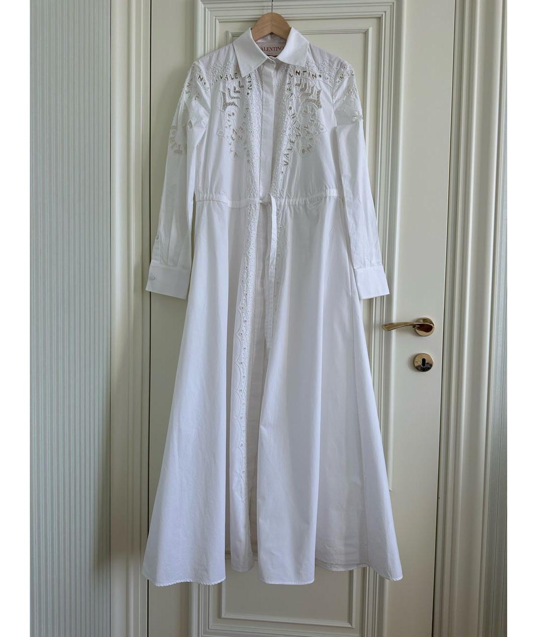 VALENTINO Белое хлопковое повседневное платье, фото 8