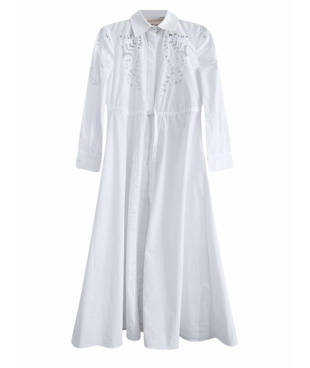 VALENTINO Белое хлопковое повседневное платье, фото 1