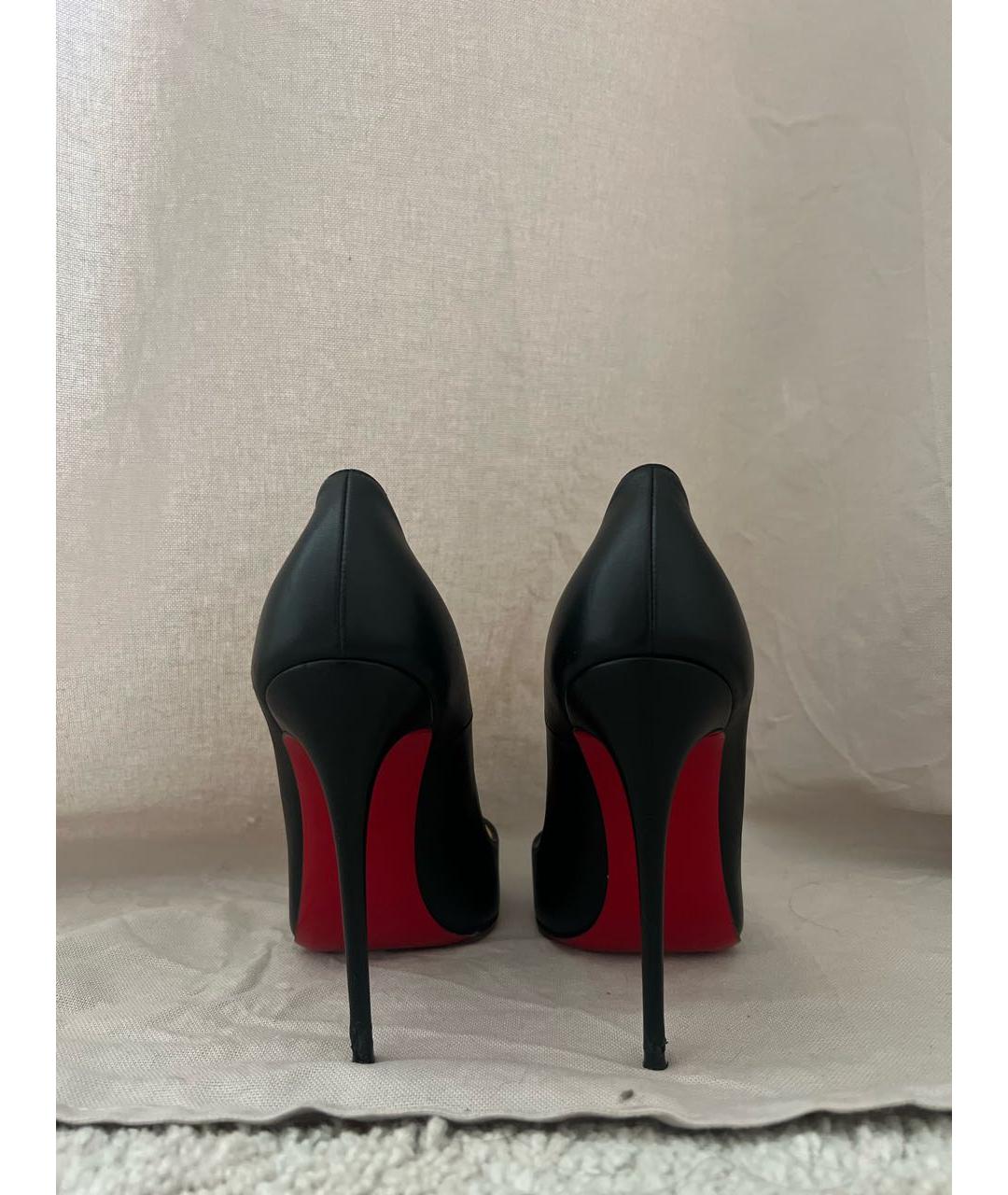 CHRISTIAN LOUBOUTIN Черные кожаные туфли, фото 3