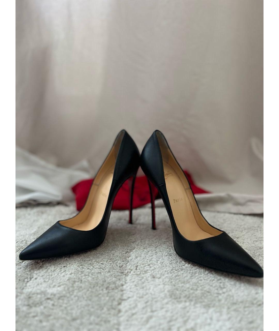 CHRISTIAN LOUBOUTIN Черные кожаные туфли, фото 6