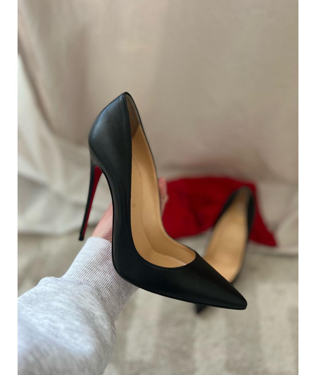 CHRISTIAN LOUBOUTIN Черные кожаные туфли, фото 5