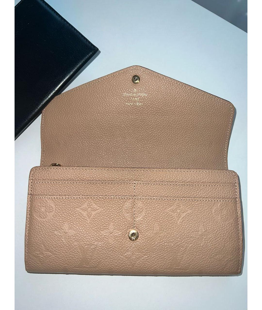 LOUIS VUITTON PRE-OWNED Бежевый кожаный кошелек, фото 5