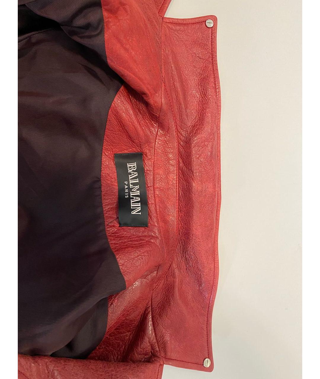BALMAIN Красная кожаная куртка, фото 7