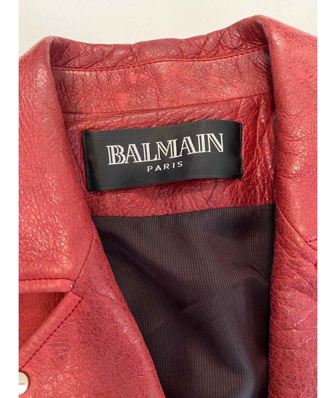 BALMAIN Красная кожаная куртка, фото 3