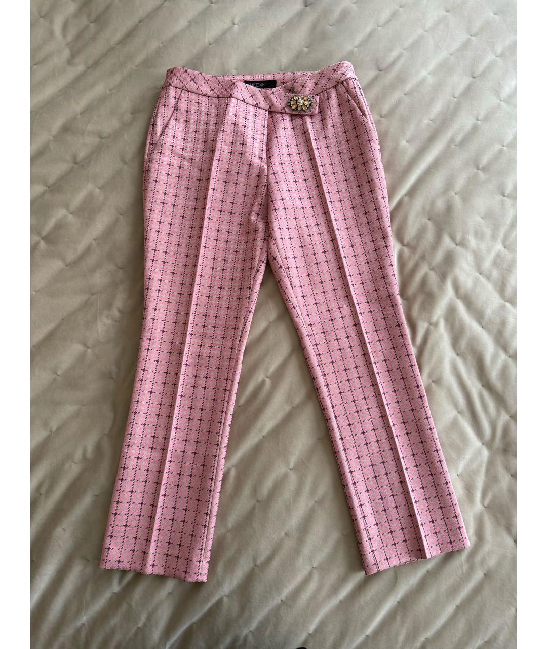 MARC CAIN Розовые полиэстеровые брюки узкие, фото 7