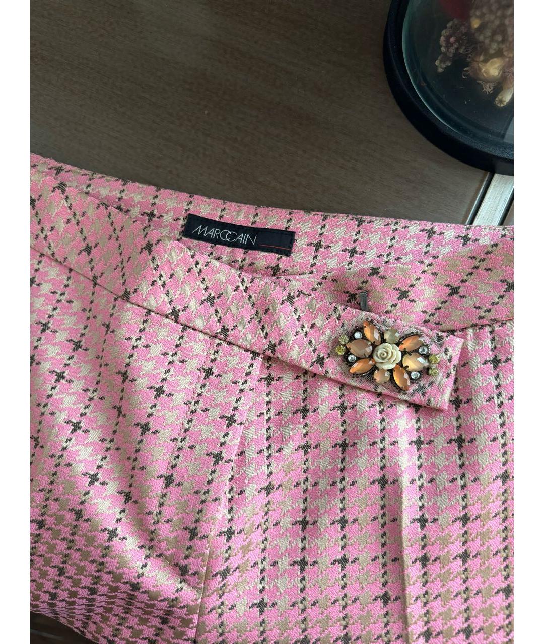 MARC CAIN Розовые полиэстеровые брюки узкие, фото 6