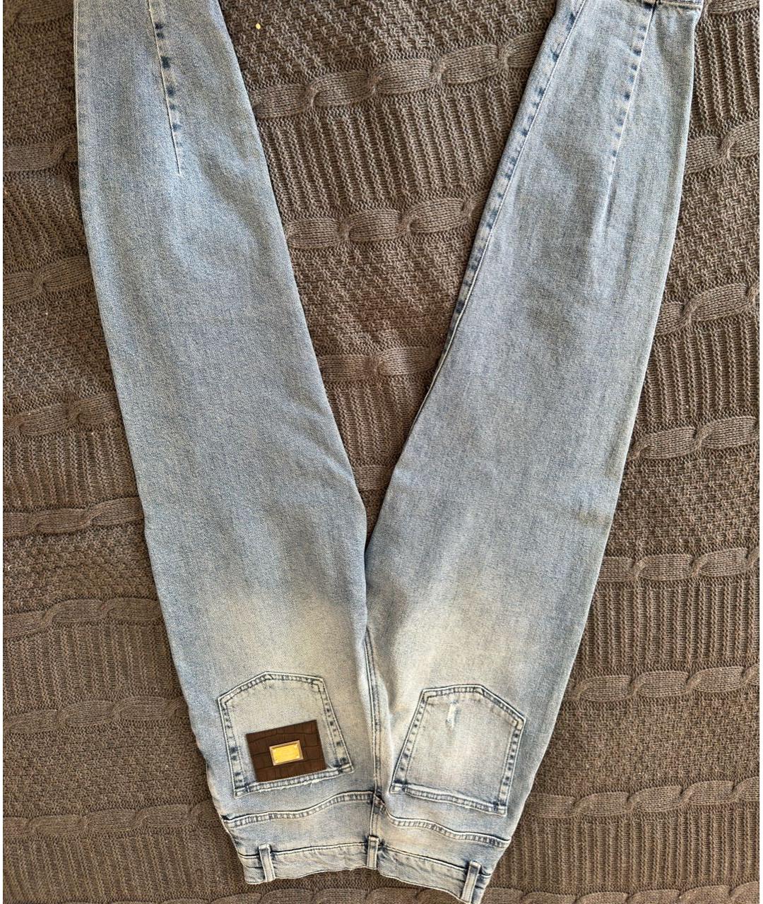 DOLCE&GABBANA Бирюзовые прямые джинсы, фото 2