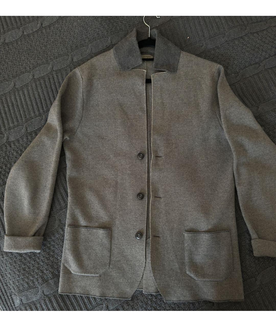 FALCONERI Серый кашемировый жакет/пиджак, фото 5