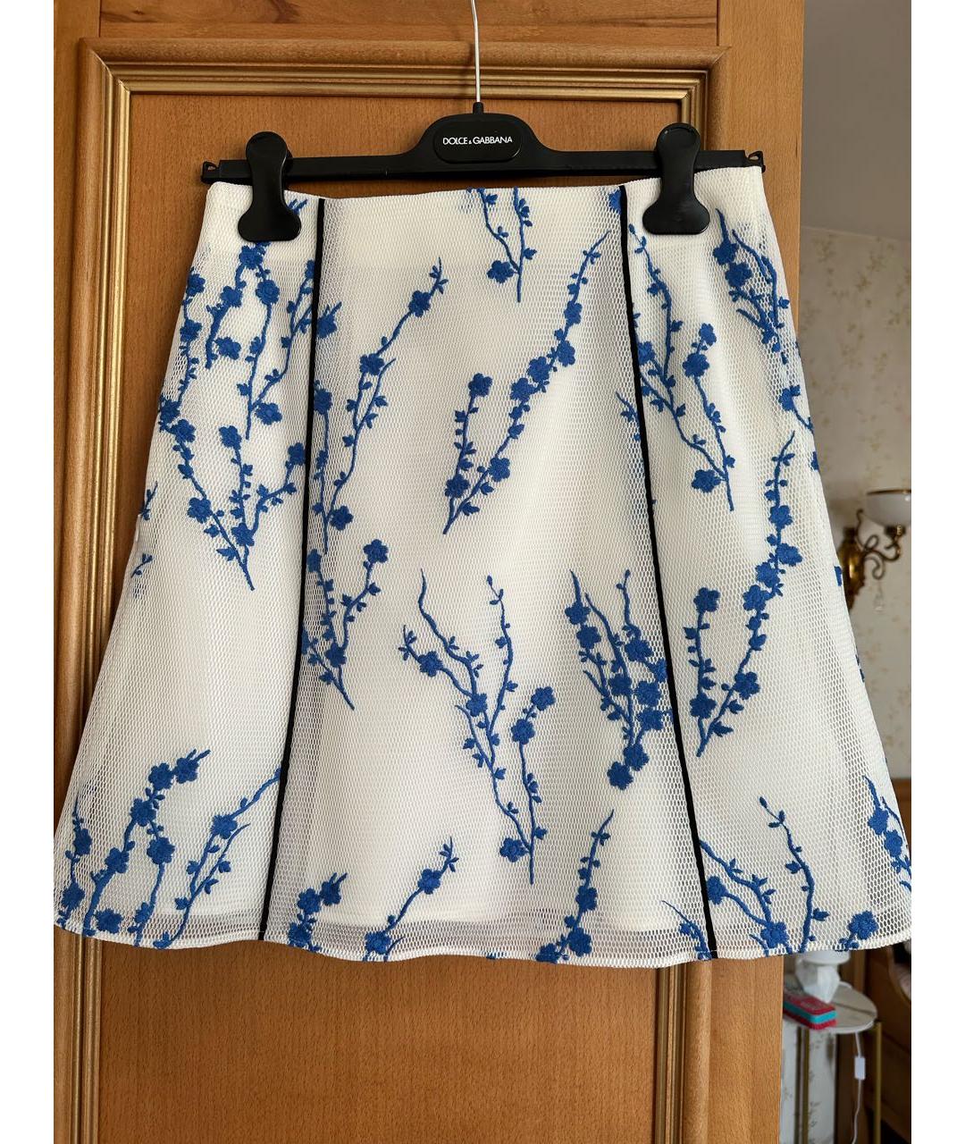 LONGCHAMP Белая полиэстеровая юбка мини, фото 2