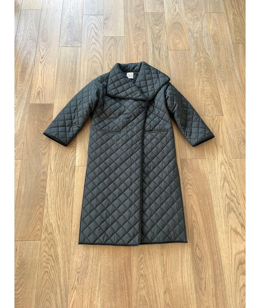 TOTEME Черное полиэстеровое пальто, фото 8