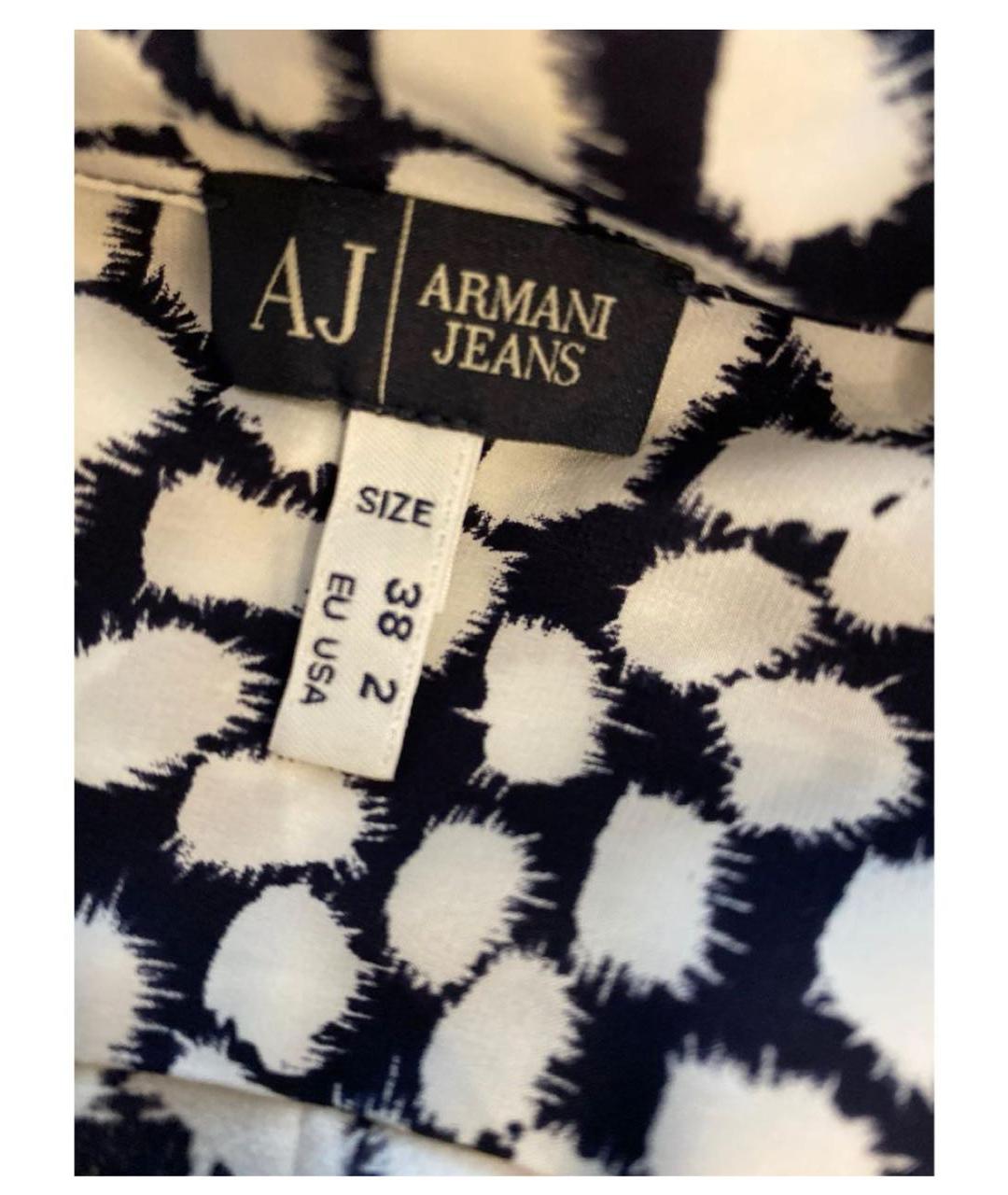 ARMANI JEANS Синяя шелковая блузы, фото 2