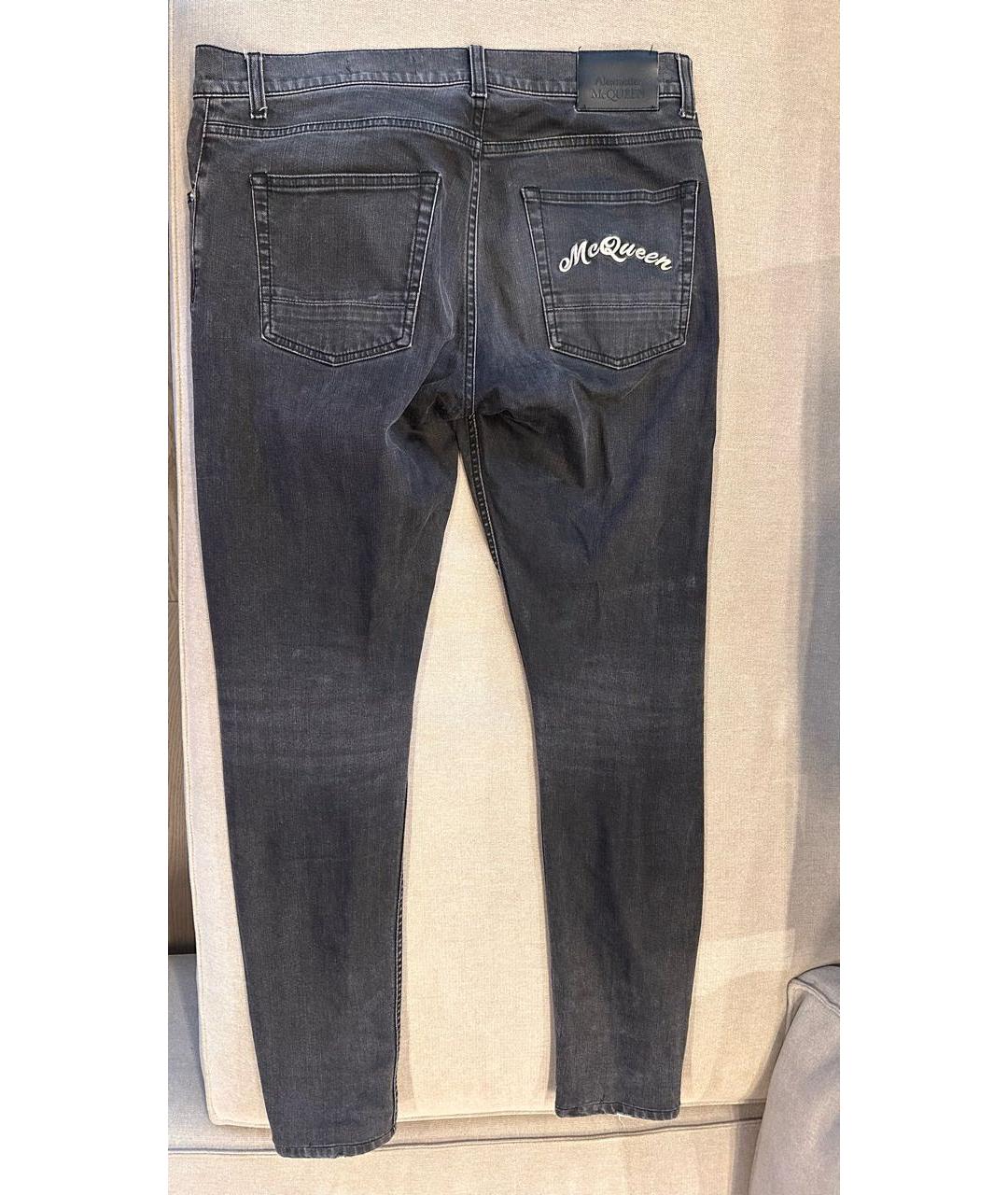ALEXANDER MCQUEEN Антрацитовые хлопковые джинсы скинни, фото 2