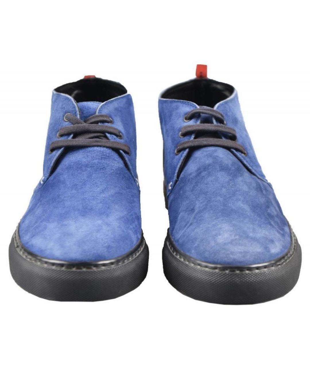 KITON Синие замшевые высокие ботинки, фото 3