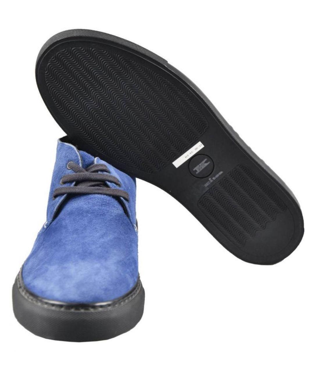 KITON Синие замшевые высокие ботинки, фото 4